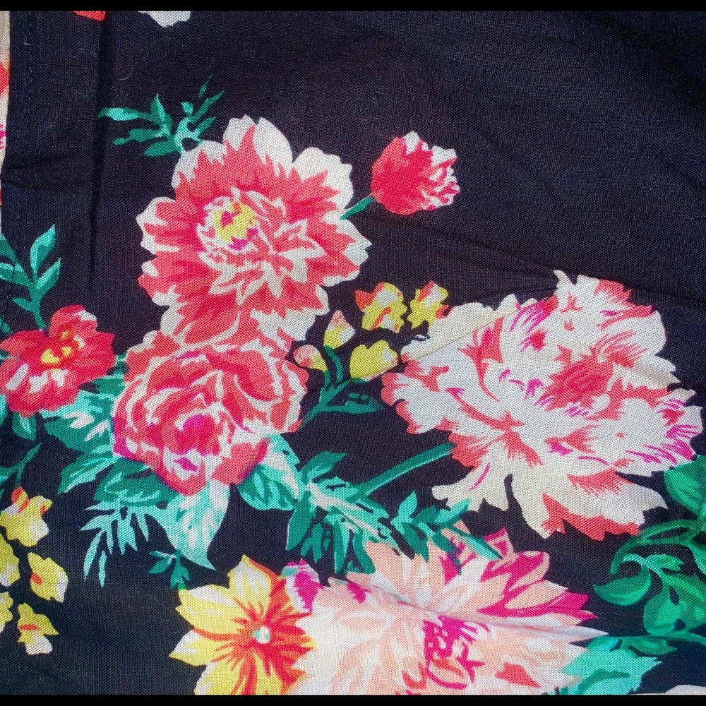 Floral Ribbed Off The Shoulder Crop Top - Picture 2 of 3